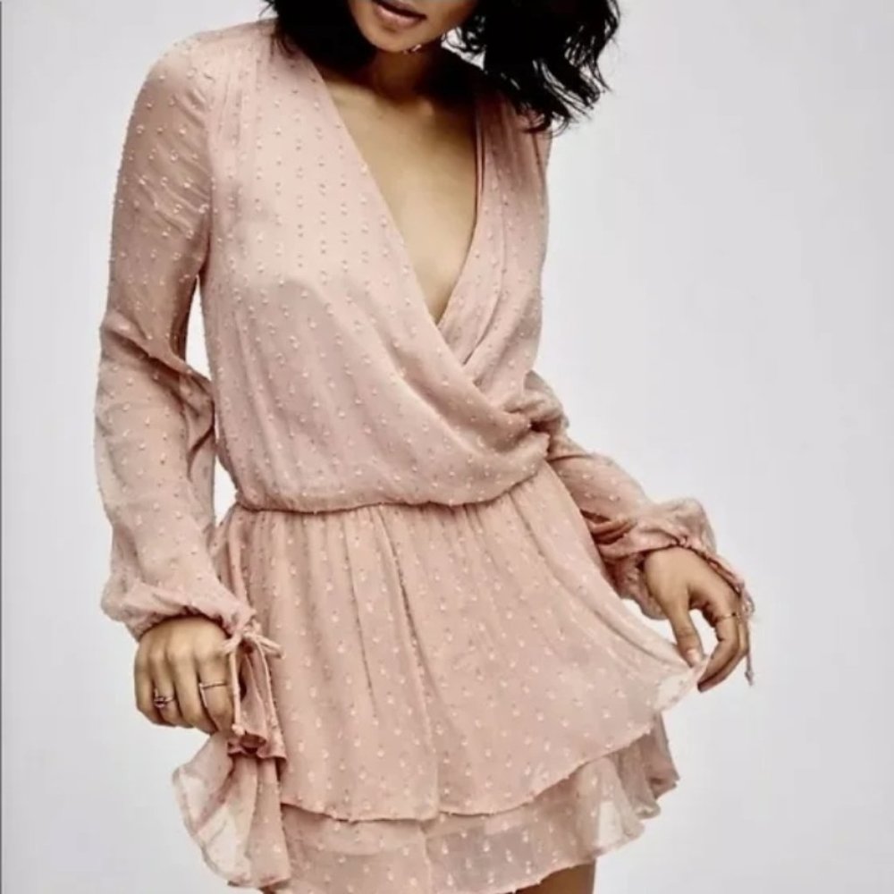 Free People Swiss Dot Chiffon Mini Dress